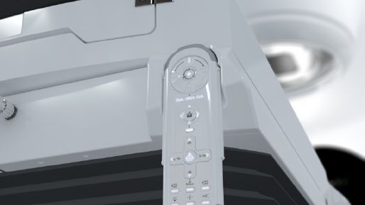 Close up view of Elekta Harmony's handheld controllers (HHC)