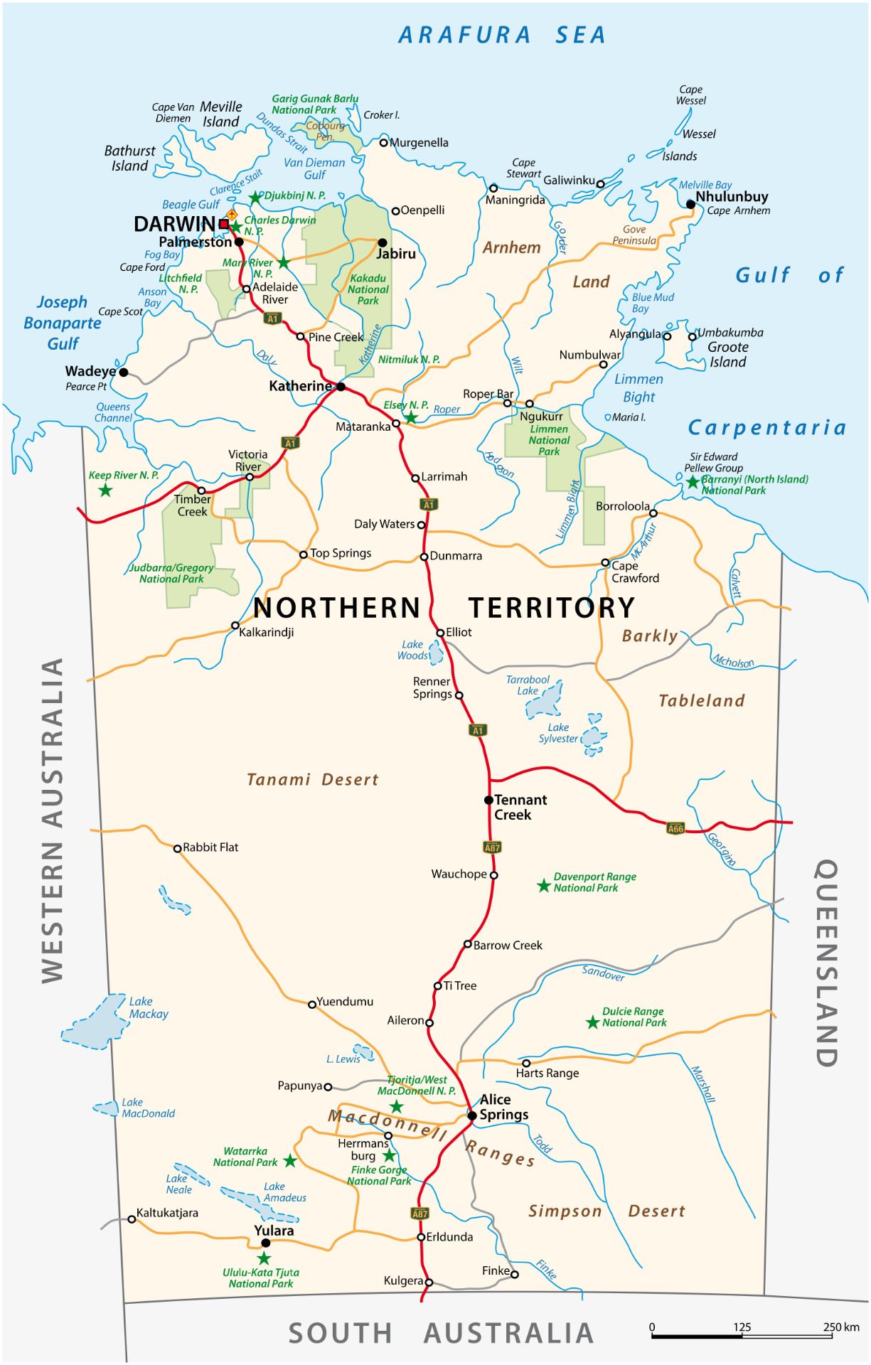 Map of Australia’s Northern Territory