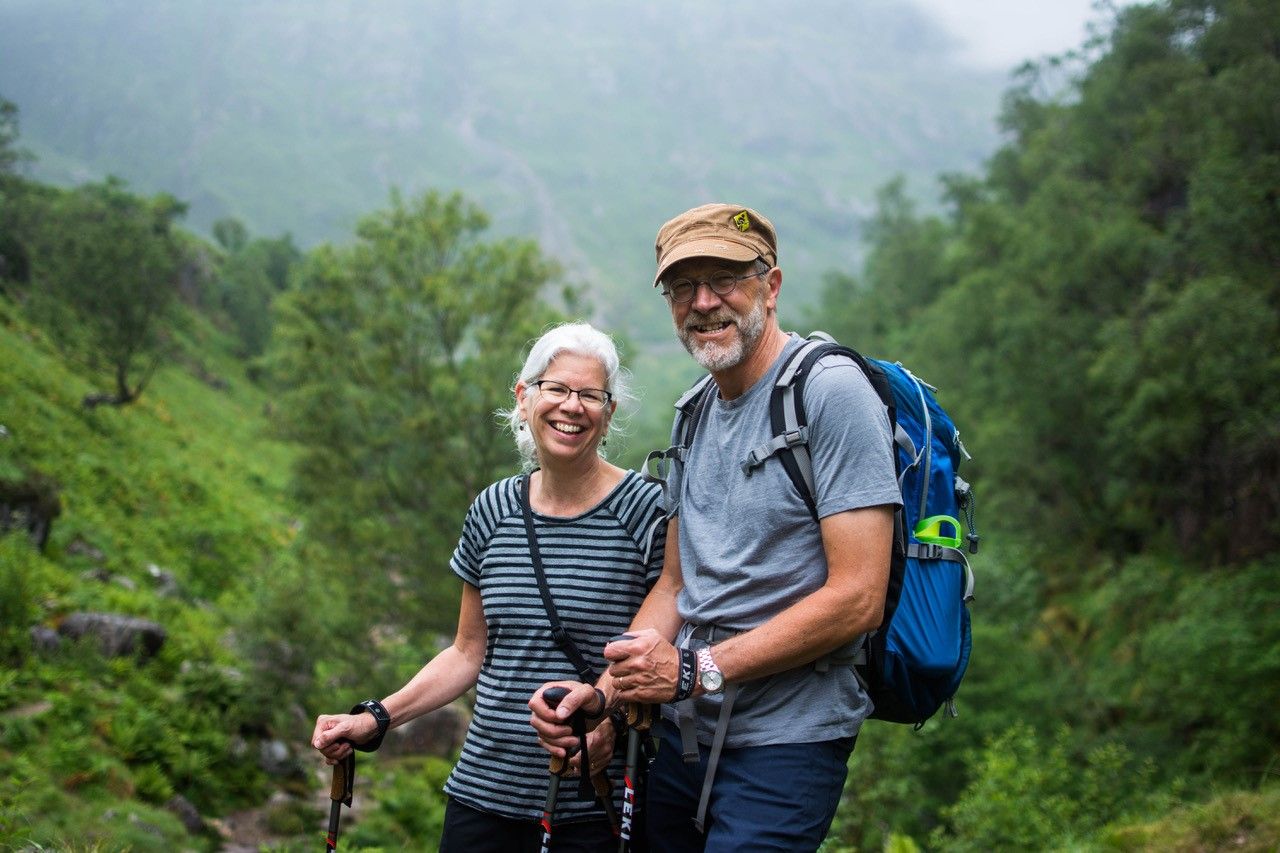 Lyne and Her Husband Hiking